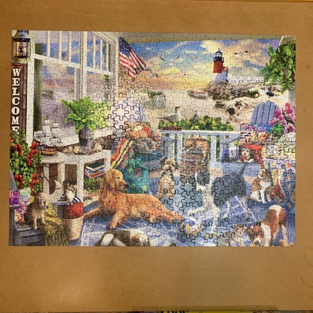 White Mountain jigsaw puzzle; complete Happy Pets 500 pieces